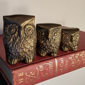 3 Brass Owls